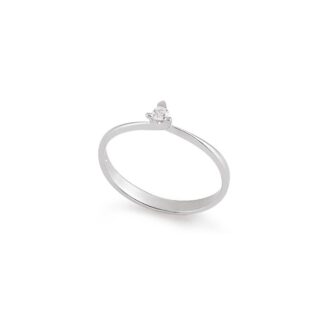 Anello Solitario Artlinea in Oro Bianco con Diamante - AD051-LB