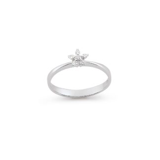 Anello Artlinea in Oro Bianco con Diamanti - Stella - AD127-LB