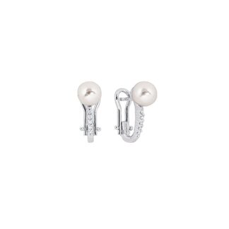 Orecchini Artlinea in Oro Bianco con Diamanti e Perle - Pearls - OD058-LB
