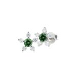 Orecchini Artlinea in Oro Bianco con Diamanti e Tsavorite - OD089/TS-LB