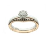 Anello Davite & Delucchi in Oro Bianco e Rosa con Diamanti - AA030603BRS