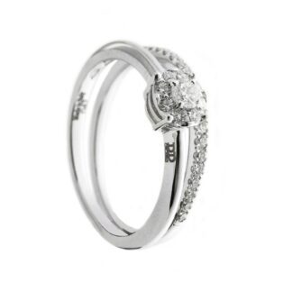 Anello Davite & Delucchi in Oro Bianco con Diamanti - AA030608OS