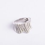 Anello a Fascia in Oro Bianco con Diamanti - A0011