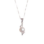 Collana da Donna in Oro Bianco con Perla e Diamanti - FP302846