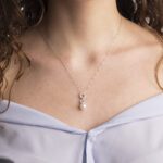 Collana da Donna in Oro Bianco con Diamanti e Perla - FP302867