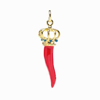 Collana Isola Bella in Argento e Tessuto con Smalti | Corno – 20000029