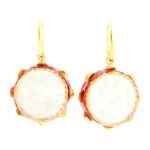 Orecchini tamburello Isola Bella Donna Argento Dorato Smalto – 20000196