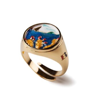 Anello Isola Bella in Argento e Smalti | Fichi Vela - 20000289