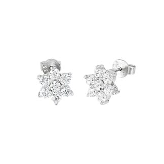 Orecchini Fiore Mabina in Argento con Zirconi - 563050