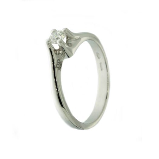 Bague Solitaire Davite & Delucchi - Or Blanc Et Diamant - Réf AA02934335S - Neuf Avec étiquettes