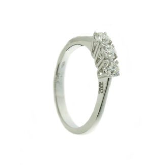 Anello Trilogy Davite & Delucchi in Oro Bianco con Diamanti - AA028504 45S