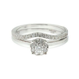 Anello Davite & Delucchi in Oro Bianco con Diamanti - AA030603OS