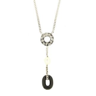 Collana Fibi da Donna in Bronzo Onice e Perle - BC003-B