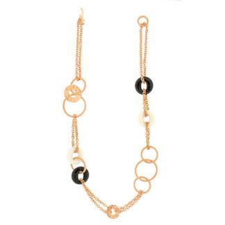 Collana Fibi da Donna in Bronzo Rosè e Cristalli - BC016-R