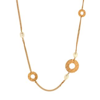 Collana Fibi da Donna in Bronzo Rosè  e Perle - BL006-R