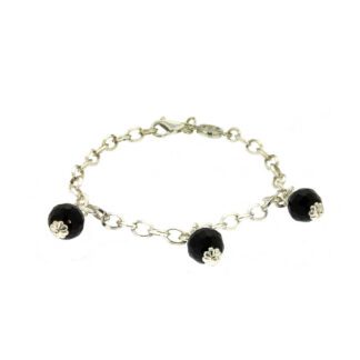 Bracciale Fibi da Donna in Bronzo e Cristalli Neri - BRB3514