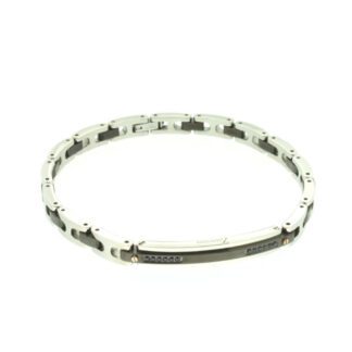 Bracciale Zancan Uomo Acciaio Zirconi neri EHB093
