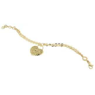 Bracciale Fibi Donna in Bronzo Dorato con Ciondolo Cuore - FB551-G