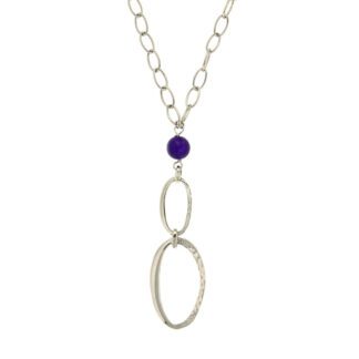 Collana Fibi da Donna in Bronzo con Pietra Naturale Viola - FL542-B