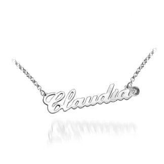 Collana Ego You Argento Diamante personalizzabile Nome mini - GRAG109M