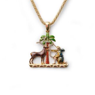 Ciondolo Isola Bella Joharia Arciere/Cervo Argento Oro Smalto Zirconi - 20000214