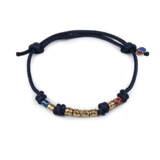 Bracciale Isola Bella D-Javu Argento Smalto Cordino Blu - 20000657