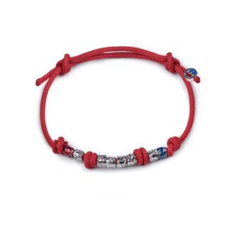 Bracciale Isola Bella D-Javu Argento Smalto Cordino Rosso - 20000658