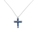 Collana Croce Titanio Oro Diamanti - 49/707TI/20