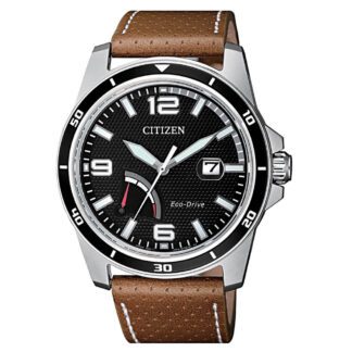 Orologio Citizen Solo Tempo in Acciaio e Pelle Eco Drive - Marine - AW7035-11E