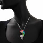 Collana Artlinea in Argento e Smalto con Zirconi | Pappagallo Medio - ZCL1140-MB