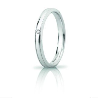 Fede Slim Unoaerre Oro Bianco Diamante