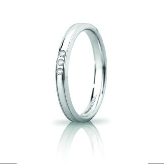 Fede Slim Unoaerre Oro Bianco Diamanti