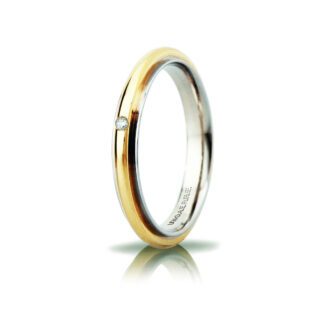Fede Slim Unoaerre Oro Bicolore Diamante