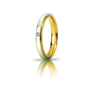 Fede Slim Unoaerre Oro Bicolore Diamante