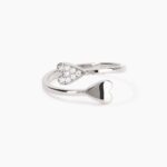 Anello Doppio Cuore Mabina in Argento con Zirconi - 523119
