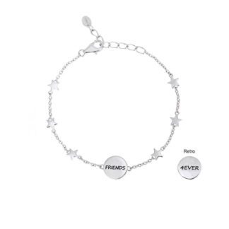 Bracciale Mabina Argento Stelle Placchetta Scritta Amicizia - 533273