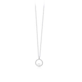 Collana Mabina Argento Ciondolo Circolare Zirconi Perla - 553259