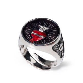 Anello Isola Bella Argento Rodiato Smalti Sacro Cuore - 20000847