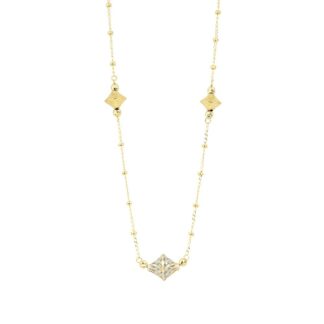 Collana Artlinea in Oro Giallo e Bianco Rombi - Glam - CEA3263-LN