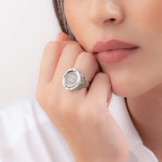 Anello Gerardo Sacco in Argento con Moneta - Mito - 39712
