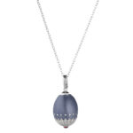 Ciondolo Tatiana Fabergé Argento Smalto Blu Zirconi - Emperor - P01482MBS