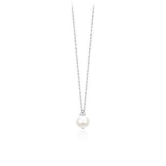 Collana Girocollo Mabina Argento Zirconi Perla - 553282