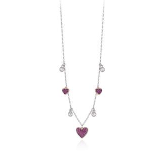 Collana Girocollo Mabina Argento Zirconi Rubini - 553285