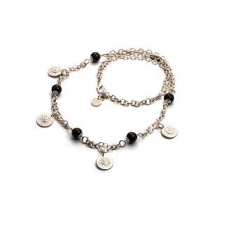 Collana Donna 4US Ottone Cristalli Neri - Black Pearls - 4UCL1811W