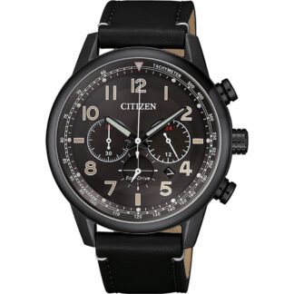 Orologio Citizen Eco Drive Cronografo Acciaio Nero Pelle - Millitary - CA4425-28E