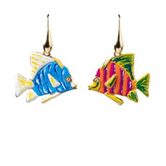 Orecchini Isola Bella Argento Dorato Smalto - Pesce - 20000879