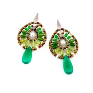Orecchini Ziio Argento Vetro Murano Pietre Semipreziose - EAR FENICE SMALL