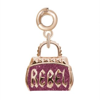 Charm Rosato Argento PVD Rosè Borsa Hobo - Storie - Z034