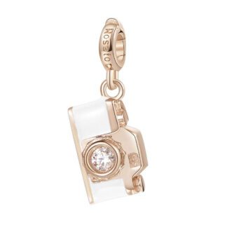 Charm Rosato Argento PVD Rosè Macchina Fotografica - Storie - Z048