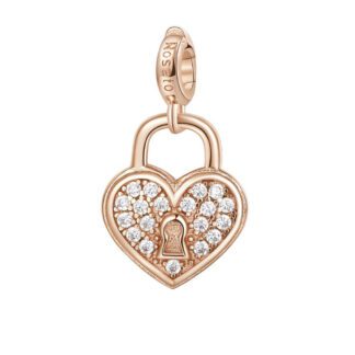 Charm Rosato Argento PVD Rosè Lucchetto - Storie - Z057